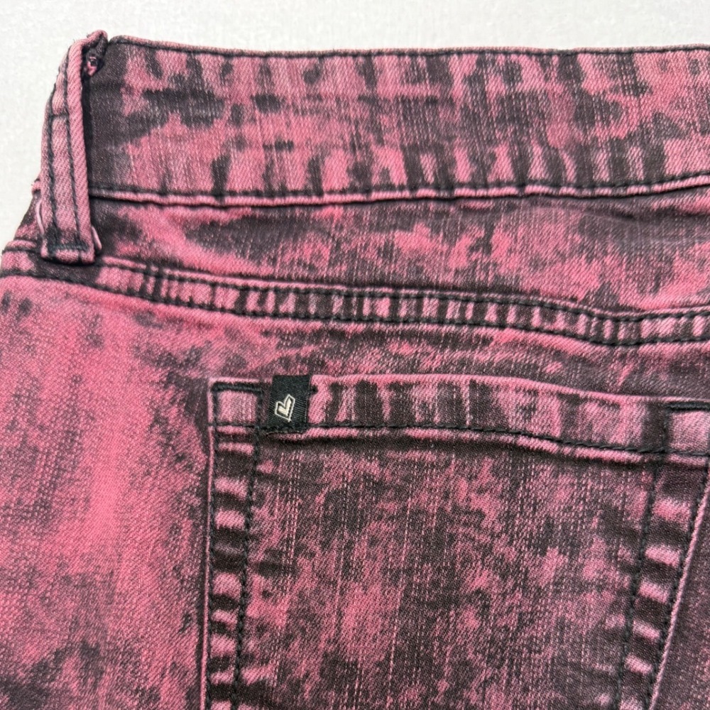 Lovesick Acid Wash Skinny Jeans Maroon Black Skull Rivet Y2K Grunge Jr Women 9 - Picture 4 of 11